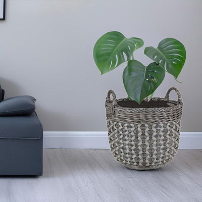 Pflanzkorb 'Binh', grau, ca. Ø 38 x H 32 cm Pflanzkorb 'Binh', grau, ca. Ø 38 x H 32 cm