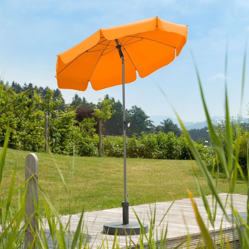 Schneider Ombrellone Locarno – 180x120 Cm, Rettangolare, Protezione UV 50+, Grigio Argento
