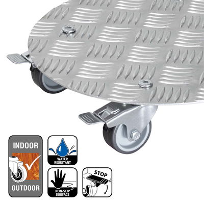 Multi Roller Alaska, Tragkraft 100 kg, Alu, ca. 7 x 30 x 30 cm Multi Roller Alaska, Tragkraft 100 kg, Alu, ca. 7 x 30 x 30 cm