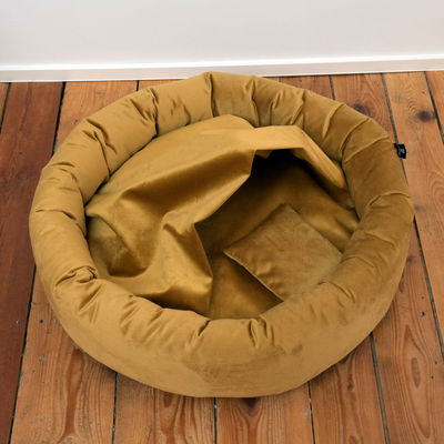 Kuschelinsel 'Lajos L', gelb, Ø 90 cm Kuschelinsel 'Lajos L', gelb, Ø 90 cm