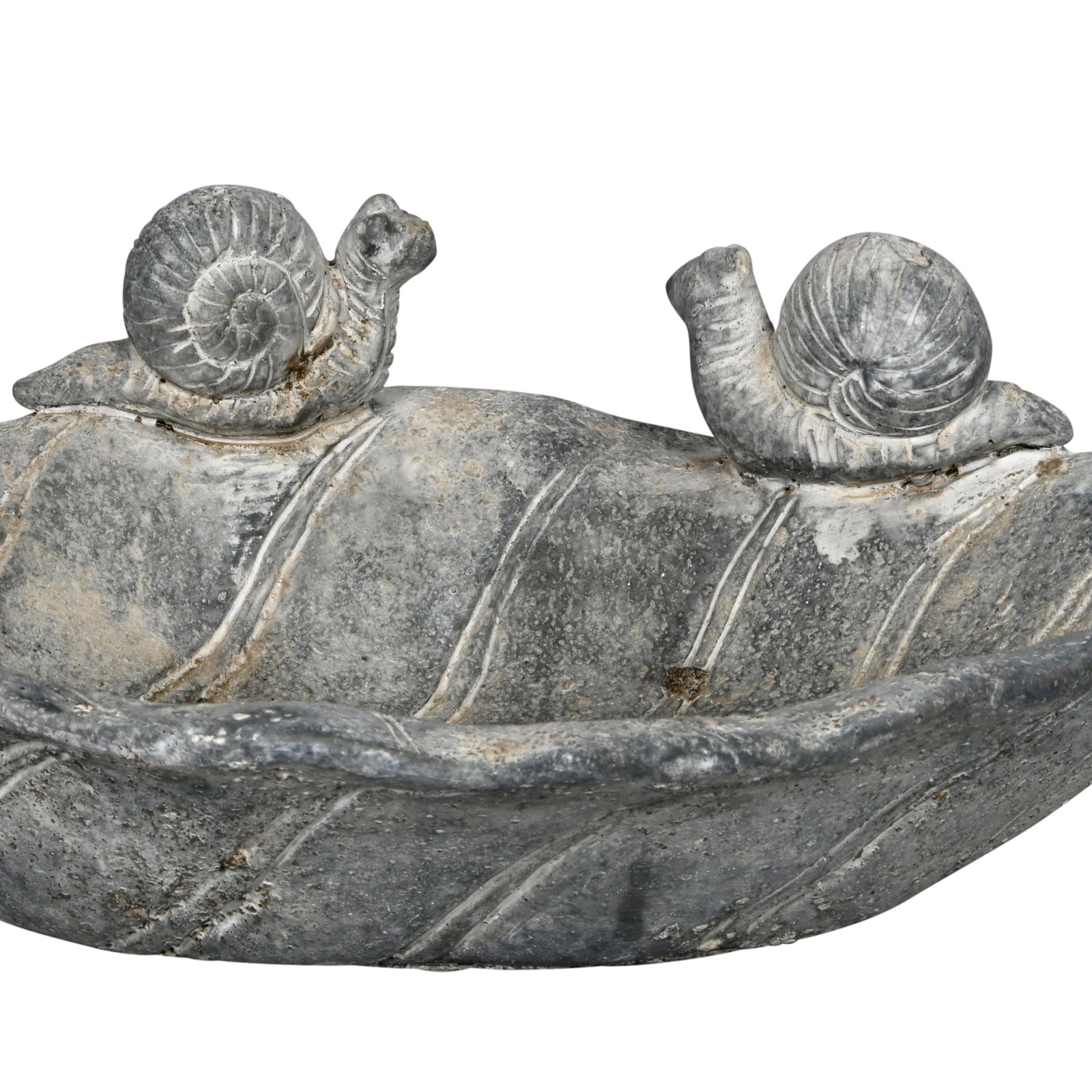 Vogeltränke in Blattform, grau, ca. Ø 30 cm