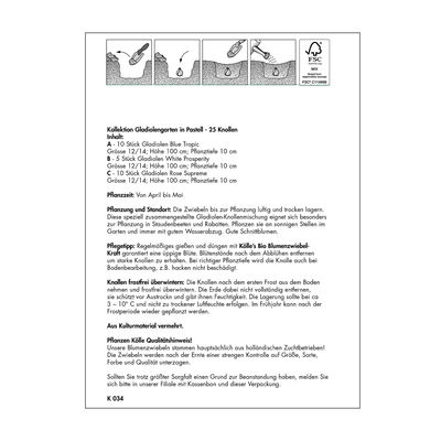 Gladiolengarten in pastell 25 Blumenknollen Gladiolengarten in pastell 25 Blumenknollen