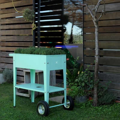 Hochbeet-Trolley mit Rädern, mint, Metall, 75 x 35 x 80 cm, 47 l Hochbeet-Trolley mit Rädern, mint, Metall, 75 x 35 x 80 cm, 47 l