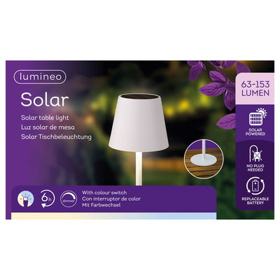 Solar-Tischlampe, weiß, Ø 11 x H 37 cm
