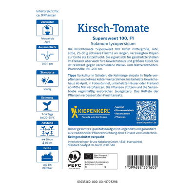 Tomatensamen, Kirschtomate 'Supersweet' Tomatensamen, Kirschtomate 'Supersweet'