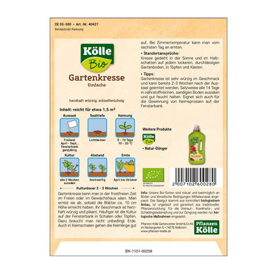 Kölle Bio Kräutersamen Gartenkresse Kölle Bio Kräutersamen Gartenkresse