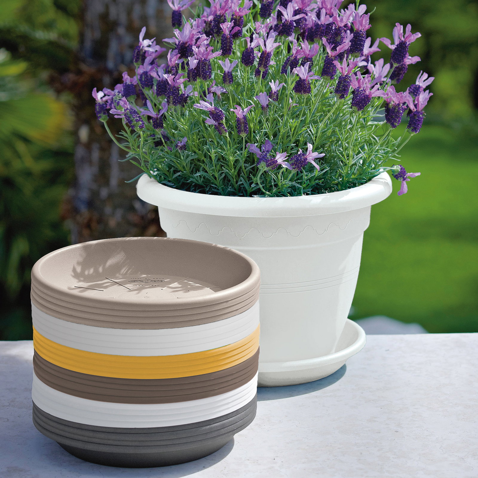 Euro 3 Plast Untersetzer 'Medea', taupe, ca. Ø 20 x H 3,3 cm