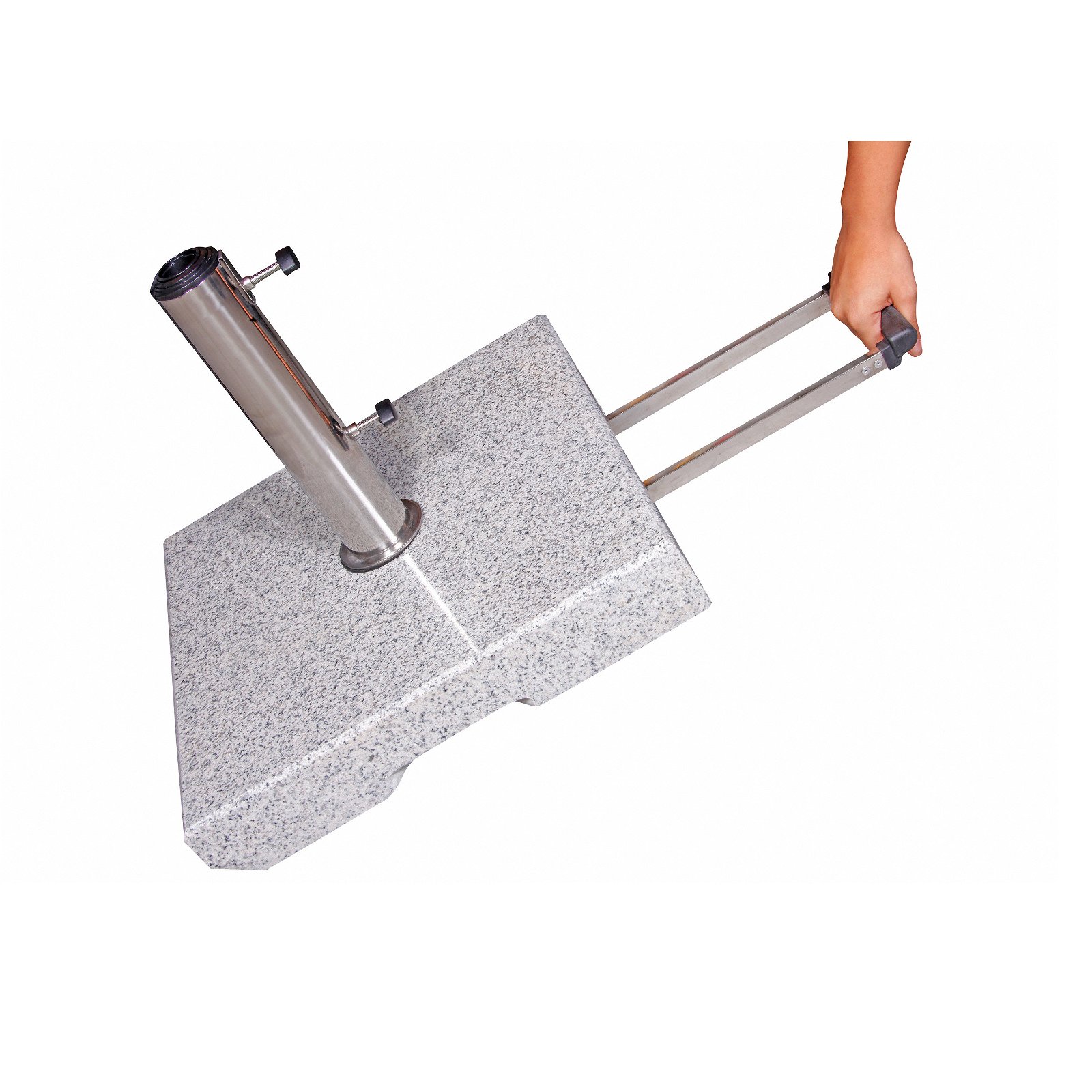 Kölle Trolley Granit-Schirmständer, 45 x 45 cm, 30 kg, mit Rollen