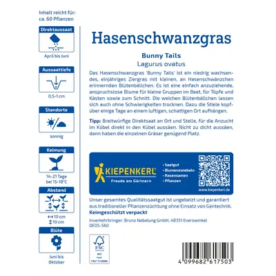 Kiepenkerl Saatgut Hasenschwanzgras 'Bunny Tails'