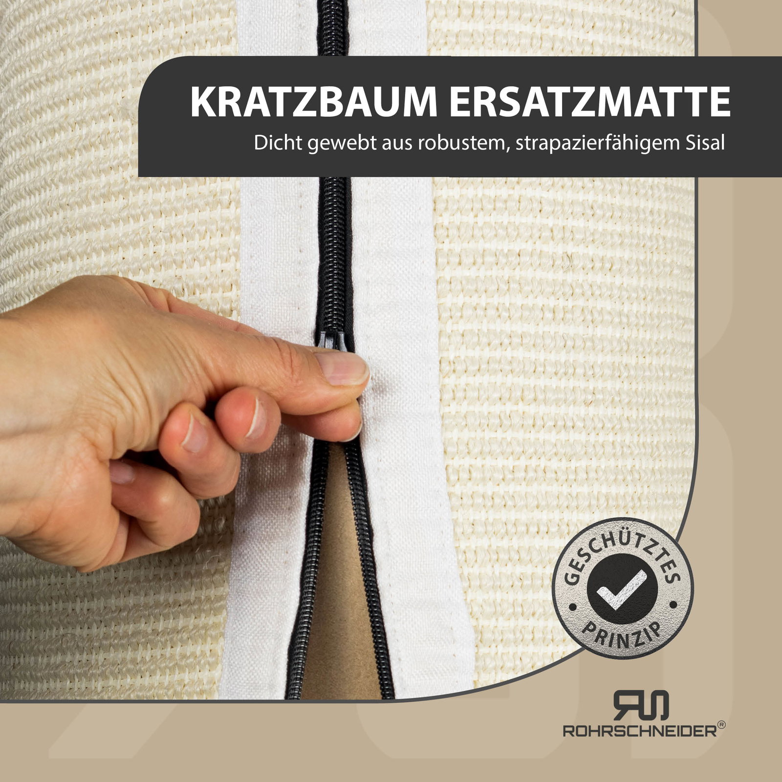 Rohrschneider Sisalmatte für XXL-Kratzstämme, beige Rohrschneider Sisalmatte für XXL-Kratzstämme, beige