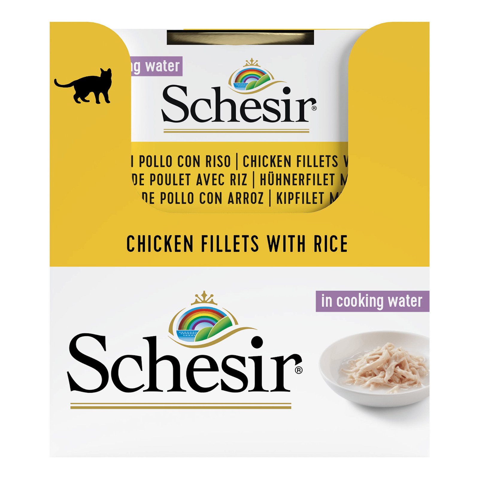 Schesir Cat Natural, Hühnerfilet & Reis, 85 g Dose