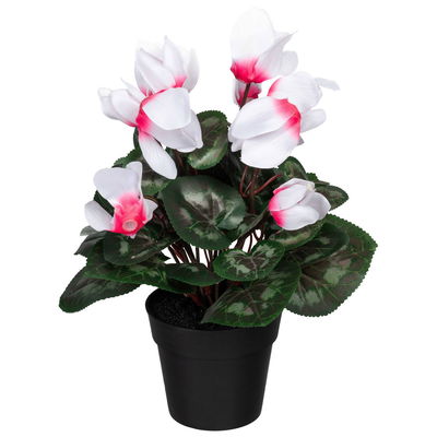 Künstliches Alpenveilchen, weiß-pink, Höhe ca. 30 cm Künstliches Alpenveilchen, weiß-pink, Höhe ca. 30 cm