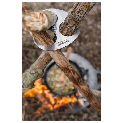 Dreibein-Ring, grau, Edelstahl, B 14,7 x T 14,7 x H 0,3 cm