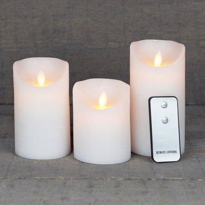 LED Echtwachskerzen 'Magic Flame', weiß, 3 Kerzen inkl. Fernbedienung LED Echtwachskerzen 'Magic Flame', weiß, 3 Kerzen inkl. Fernbedienung
