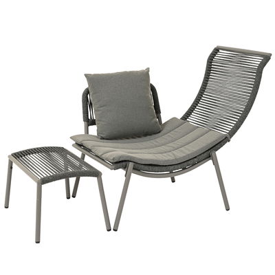 Liegenset Kauai 2tlg., inkl. Fußhocker und Kissen, grau Liegenset Kauai 2tlg., inkl. Fußhocker und Kissen, grau