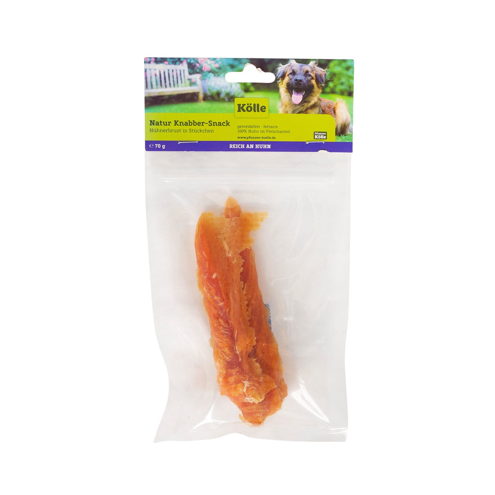 Kölle Natur Knabber-Snack für Hunde, Hühnerbrust in Stückchen, 70 g