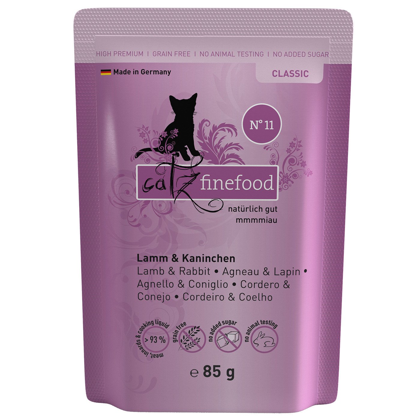Katzennassfutter Catz Finefood No. 11, Lamm & Kaninchen, 85 g