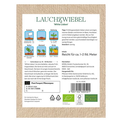 Bio-Saatgut, Lauchzwiebel 'Blanca de Lisboa', grün