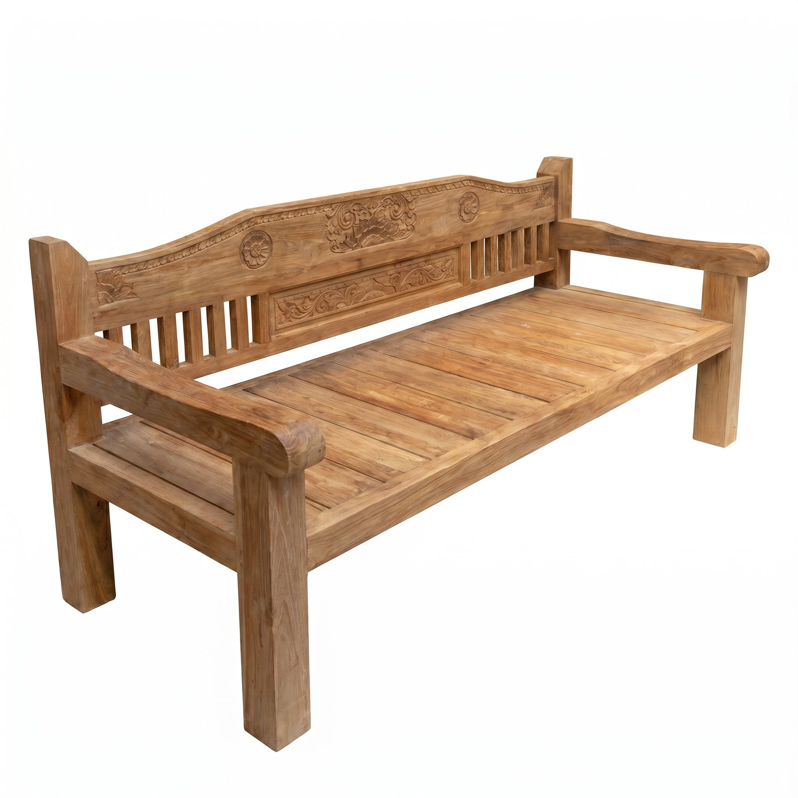 Old Teak Bank Madura, ca. 220 cm lang, Teakholz, recycelt und zertifiziert