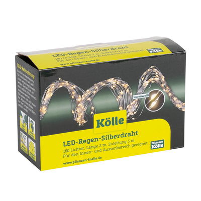 Kölle LED Silberdraht Regen, warmweiß, 180 LEDs, Länge ca. 2 m Kölle LED Silberdraht Regen, warmweiß, 180 LEDs, Länge ca. 2 m