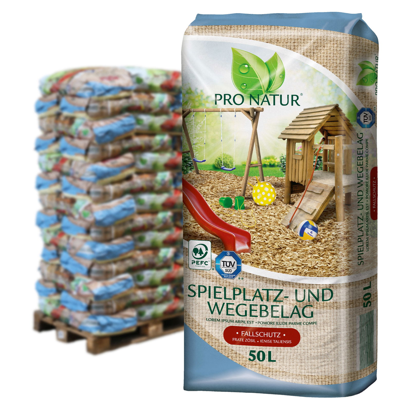 ProNatur Spielplatz- & Wegebelag, 39 Sack á 50 l, gesamt 1950 Liter