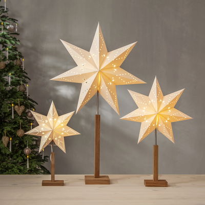 Standleuchte 'Stern Karo', beige, Höhe ca. 70 cm Standleuchte 'Stern Karo', beige, Höhe ca. 70 cm