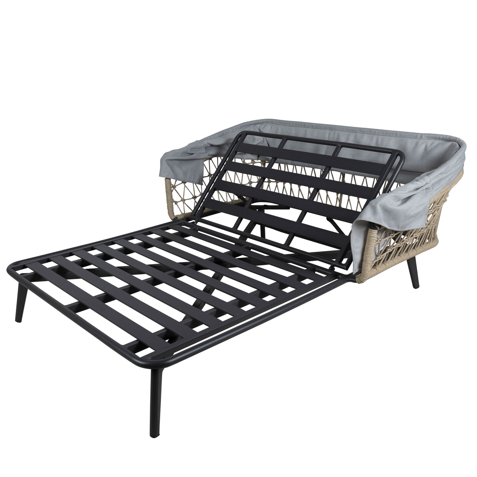 Kölle Sonnenliege 'Sunny' inkl. Auflage & Dach, anthrazit