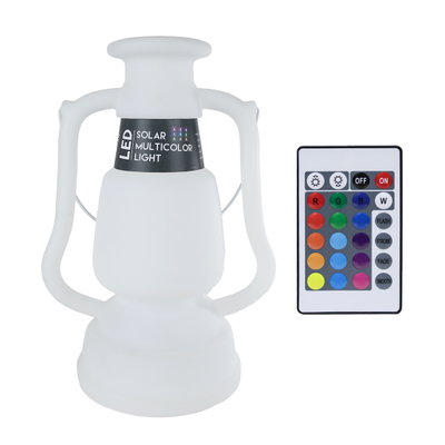 Solar LED-Laterne inkl. Fernbedienung, weiß, Höhe ca. 50 cm