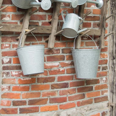 Altzink Eimer, grau, verzinkter Stahl, 5 l