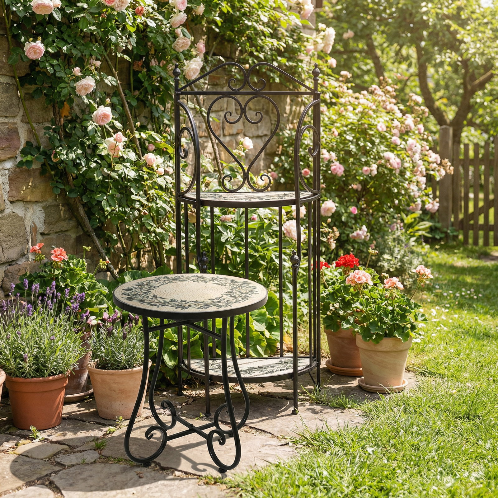 Mosaik-Beistelltisch 'Athen', ca. Ø 39 x H 46 cm