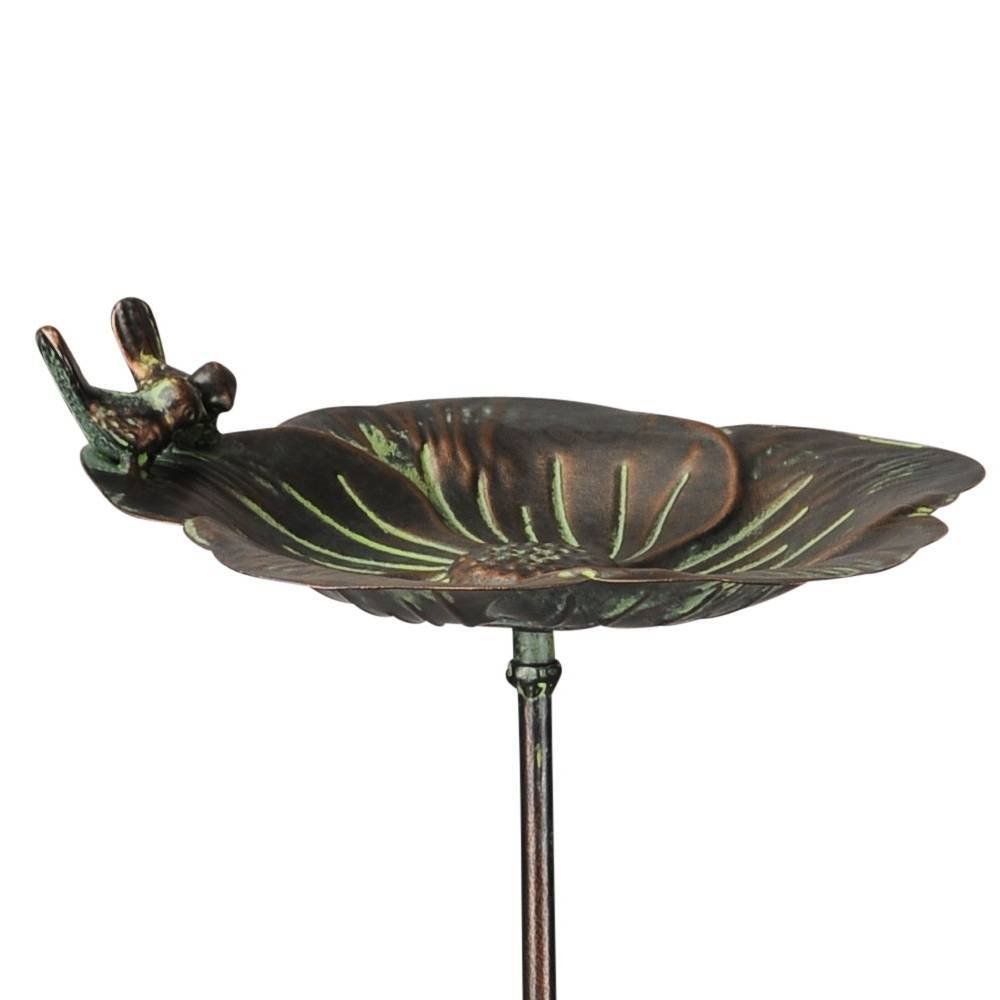 Vogeltränke am Stab, Bronzeoptik, 25 x 24 x 8 cm