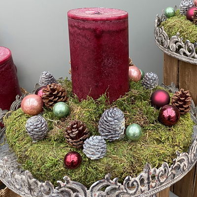 Waldmoos in der Holzkiste, ca. 25x13x7 cm, 4er-Set