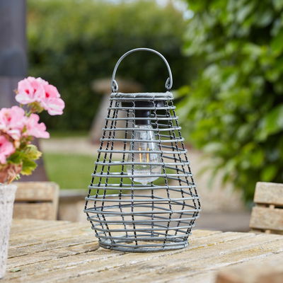 Solarlaterne 'Maris', grau, ca. Ø21 x H27 cm