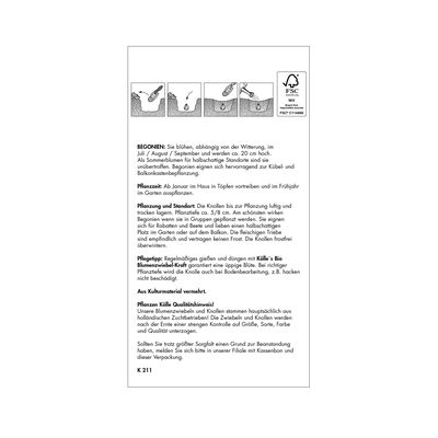 Gefüllte Begonien Mischung, 3 Blumenknollen