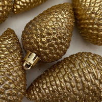 Glitter Zapfen, 6er-Set, hellgold, Höhe ca. 8 cm Glitter Zapfen, 6er-Set, hellgold, Höhe ca. 8 cm