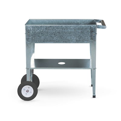 Hochbeet-Trolley mit Rädern, silber, Metall, 75 x 35 x 80 cm, 47 l Hochbeet-Trolley mit Rädern, silber, Metall, 75 x 35 x 80 cm, 47 l