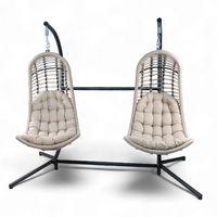 Sungörl Doppel-Hängesessel 'Bardolino' inkl. Auflagen, anthrazit/braun