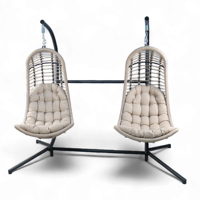 Sungörl Doppel-Hängesessel 'Bardolino' inkl. Auflagen, anthrazit/braun