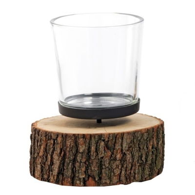 Windlicht aus Glas auf Eiche Windlicht aus Glas auf Eiche