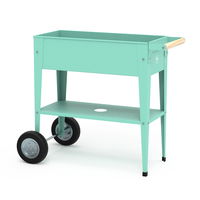 Hochbeet-Trolley mit Rädern, mint, Metall, 75 x 35 x 80 cm, 47 l