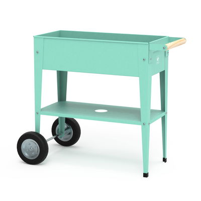 Hochbeet-Trolley mit Rädern, mint, Metall, 75 x 35 x 80 cm, 47 l Hochbeet-Trolley mit Rädern, mint, Metall, 75 x 35 x 80 cm, 47 l
