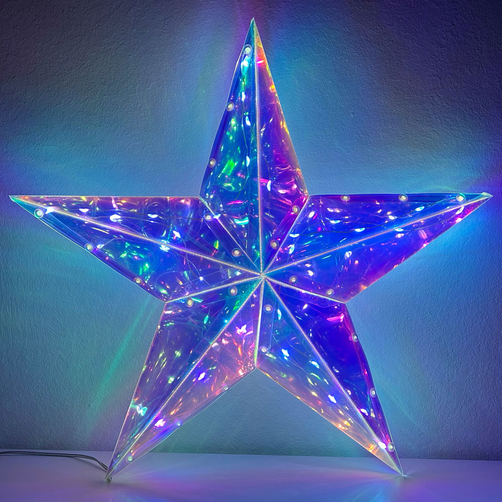 LED-Stern, irisierend, kaltweiß, ca. Ø 36 cm