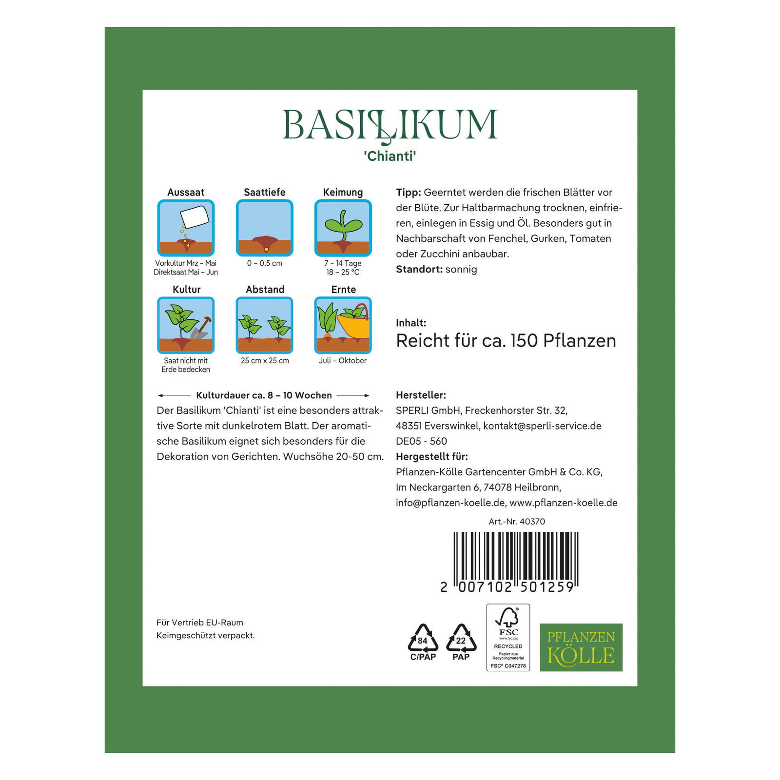 Kölles Beste Kräutersamen Basilikum rotblättrig