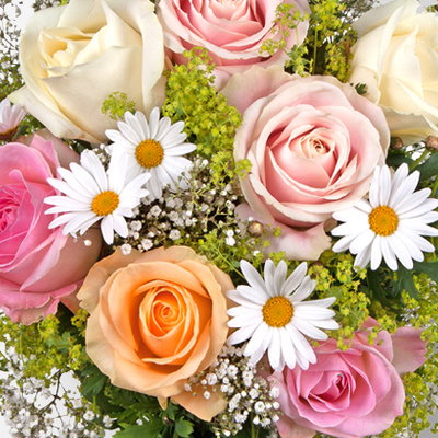 Blumenstrauß 'Du bist wunderbar', handgebunden