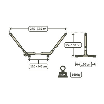 La Siesta Hängemattengestell 'Esterel', anthrazit