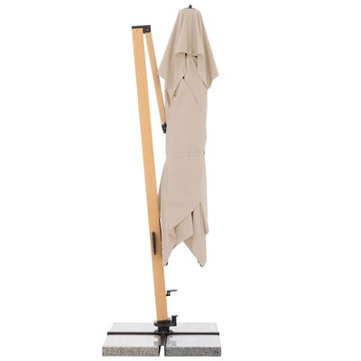 Doppler Pendelschirm 'Alu-Wood XL LED Ultra', natur, ca. 400 x 300 cm