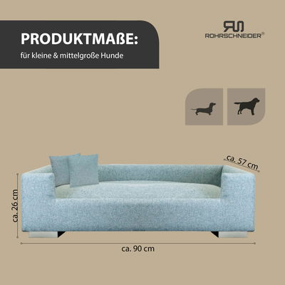 Silvio Design Hundesofa 'Kalle', türkis, ca. 57 x 90 cm