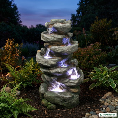 Brunnen aus Polyresin mit Pumpe, LED-Beleuchtung,10 m Kabel, ca. 56x44x102 cm Brunnen aus Polyresin mit Pumpe, LED-Beleuchtung,10 m Kabel, ca. 56x44x102 cm
