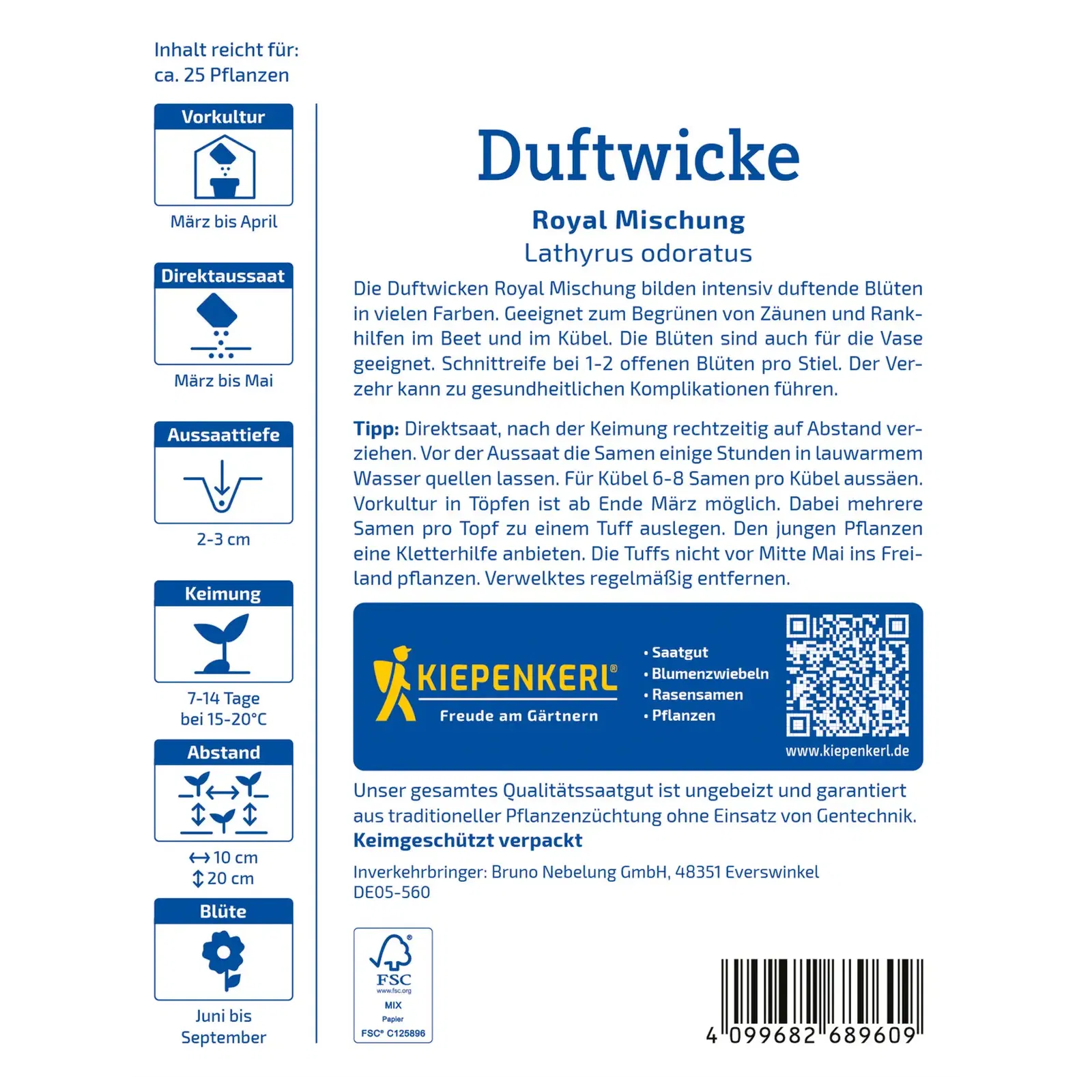 Kiepenkerl Saatgutmischung Duftwicke 'Royal'