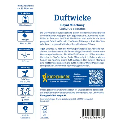 Kiepenkerl Saatgutmischung Duftwicke 'Royal' Kiepenkerl Saatgutmischung Duftwicke 'Royal'